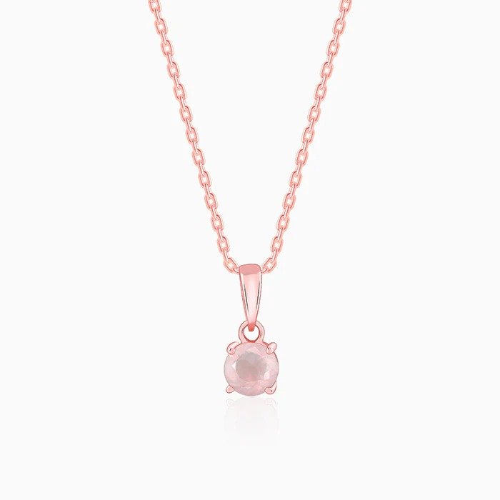 Rose Gold Rose Quartz Pendant